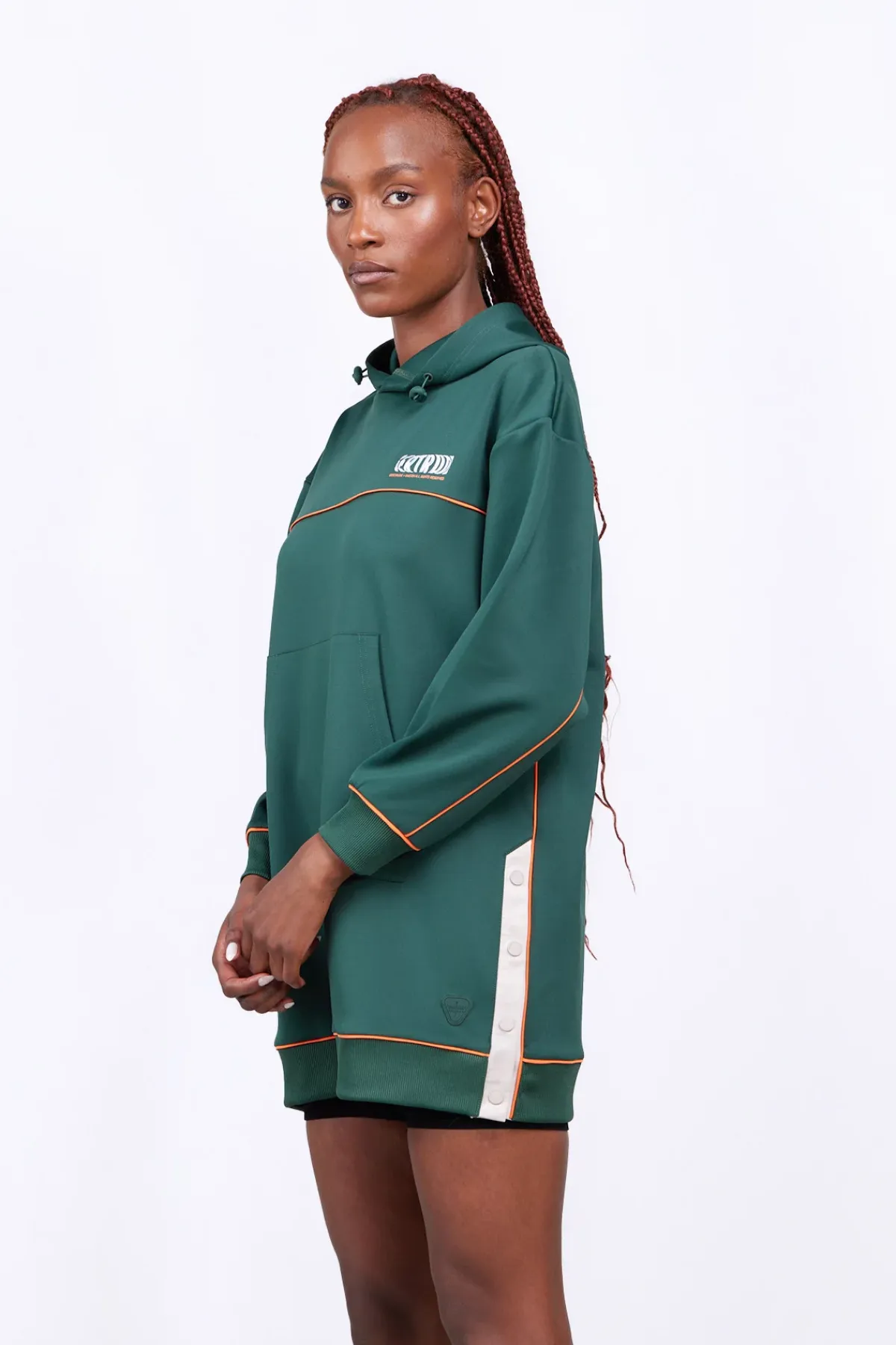 Robes & Jupes*Gertrude Robe-Sweat A Capuche Coupe Ample Gloria Dark Green