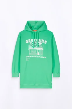 Sweatshirts & Hoodies*Gertrude Robe-Sweat A Capuche Impression Poitrine Salome Puffer Opaline
