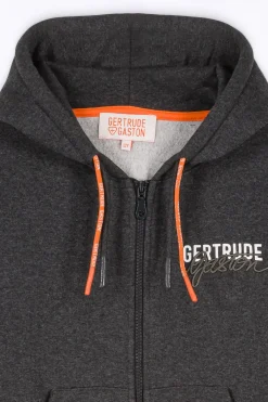 Sweatshirts & Hoodies*Gertrude Sweat A Capuche Avec Fermeture Zippee Little Paul Charcoal Chine