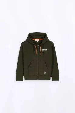 Sweatshirts & Hoodies*Gertrude Sweat A Capuche Avec Fermeture Zippee Little Paul Kaki