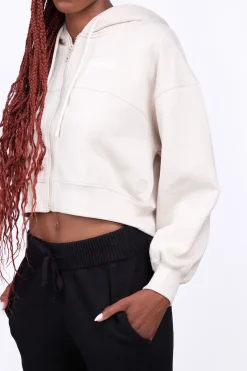 Sweatshirts & Hoodies*Gertrude Sweat A Capuche Cropped Amina Ciment
