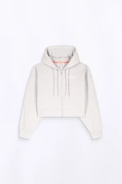 Sweatshirts & Hoodies*Gertrude Sweat A Capuche Cropped Amina Ciment
