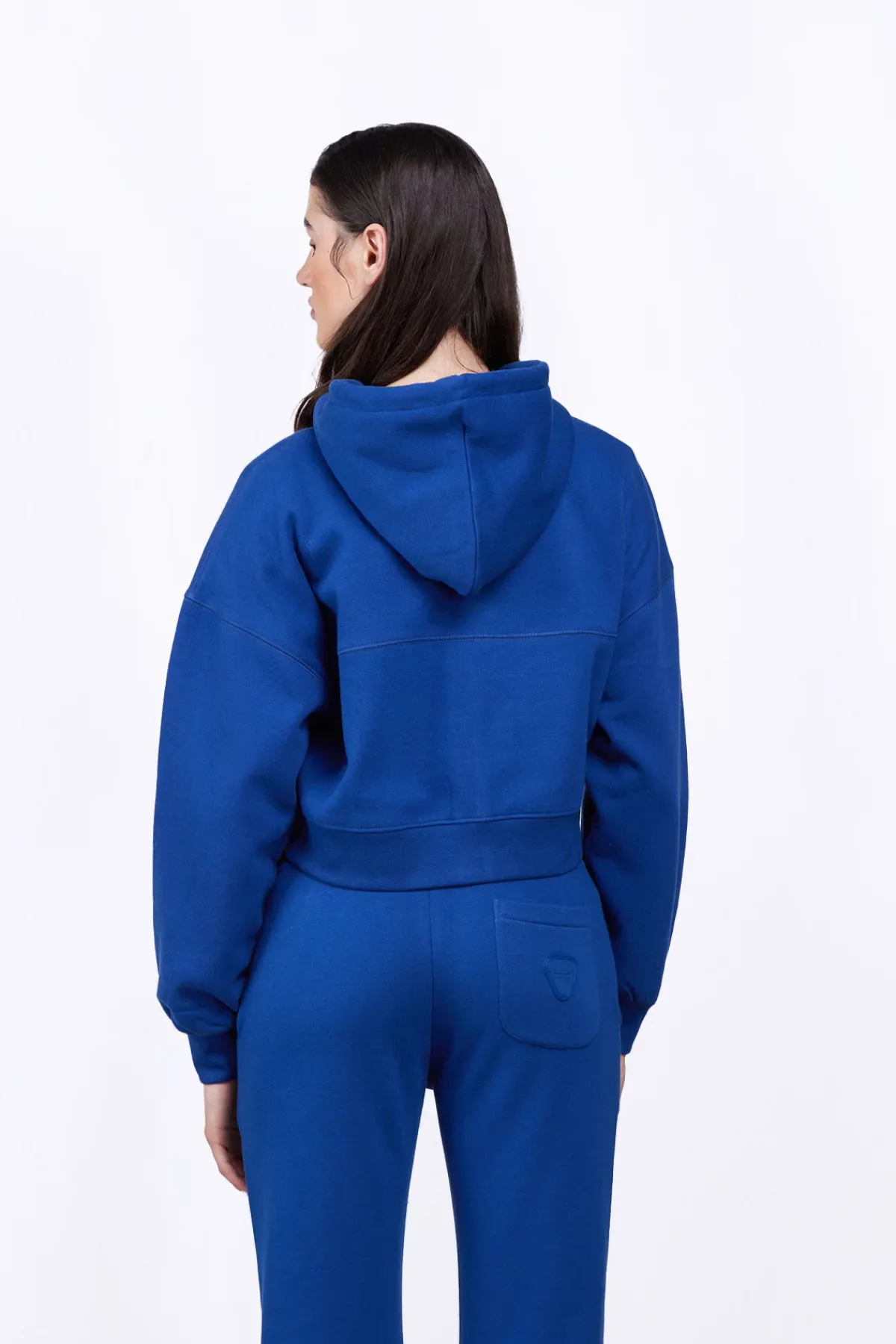 Sweatshirts & Hoodies*Gertrude Sweat A Capuche Cropped Amina Worker Blue
