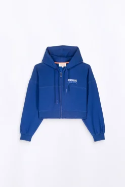 Sweatshirts & Hoodies*Gertrude Sweat A Capuche Cropped Amina Worker Blue