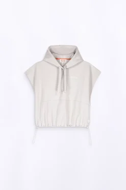 Sweatshirts & Hoodies*Gertrude Sweat A Capuche Sans Manches Amandine Ciment