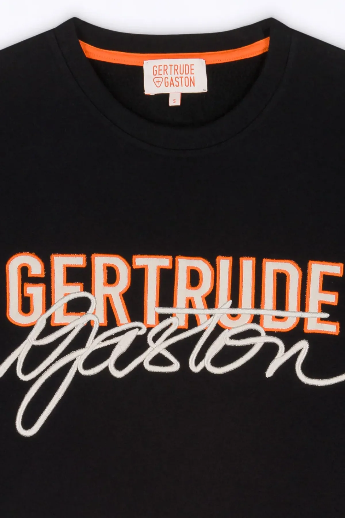 Sweatshirts & Hoodies*Gertrude Sweat Col Rond Cropped Brode Maggy Black