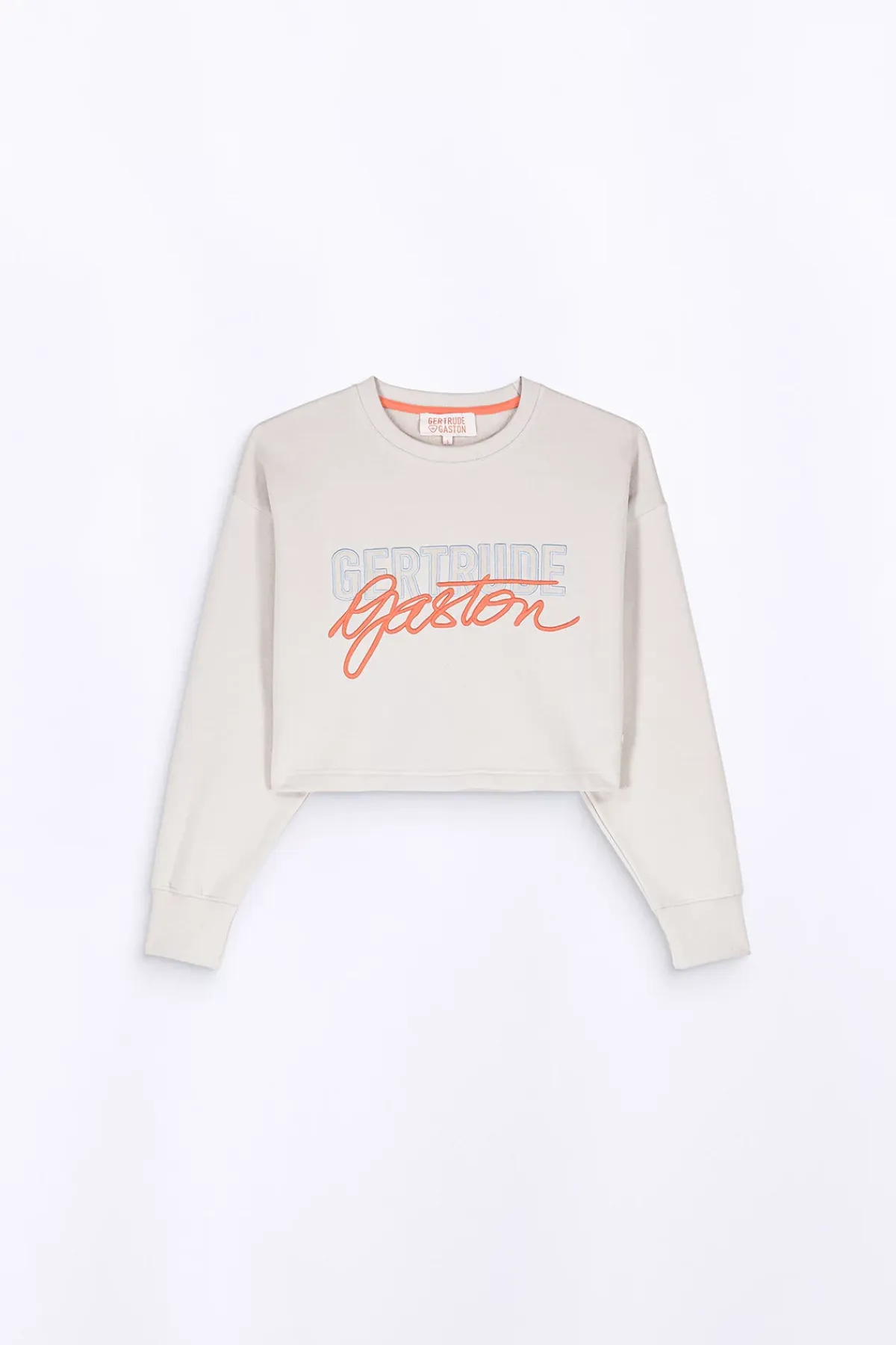Sweatshirts & Hoodies*Gertrude Sweat Col Rond Cropped Brode Maggy Ciment