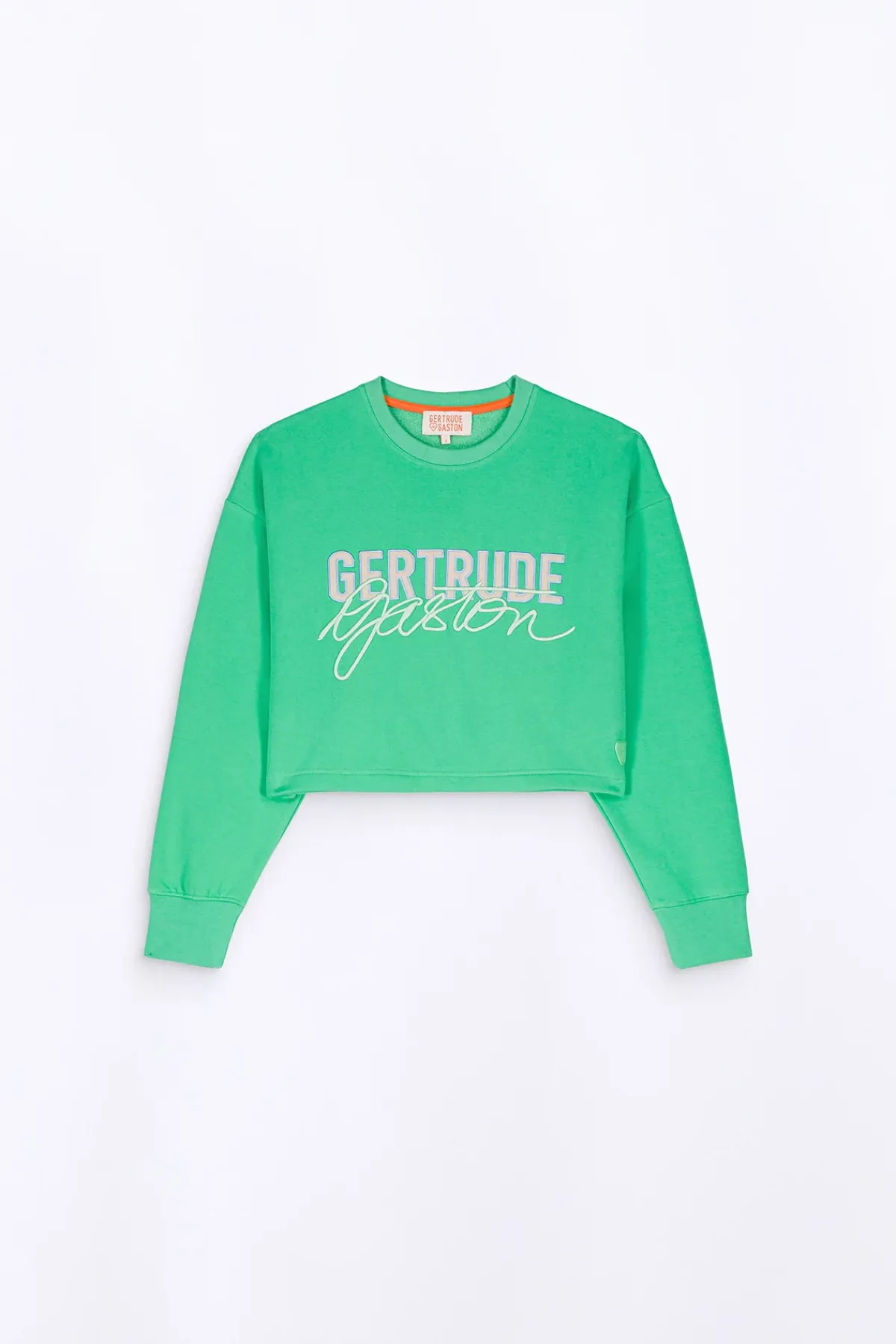 Sweatshirts & Hoodies*Gertrude Sweat Col Rond Cropped Brode Maggy Opaline