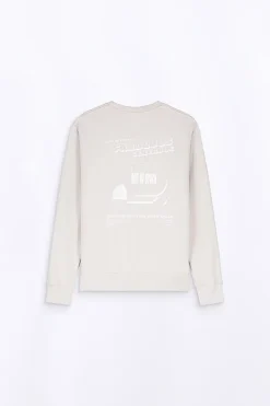Sweatshirts & Hoodies*Gertrude Sweat Col Rond Unisexe Imprime Au Dos Guillaume Cap Ciment