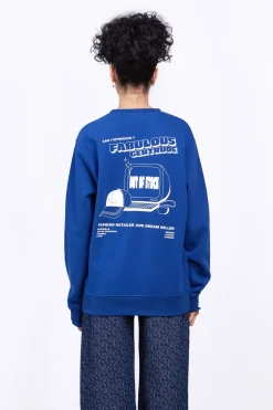 Sweatshirts & Hoodies*Gertrude Sweat Col Rond Unisexe Imprime Au Dos Guillaume Cap Worker Blue