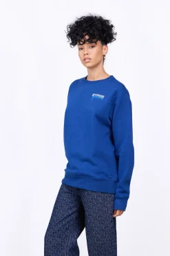 Sweatshirts & Hoodies*Gertrude Sweat Col Rond Unisexe Imprime Au Dos Guillaume Cap Worker Blue