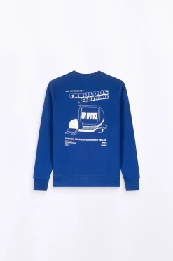 Sweatshirts & Hoodies*Gertrude Sweat Col Rond Unisexe Imprime Au Dos Guillaume Cap Worker Blue