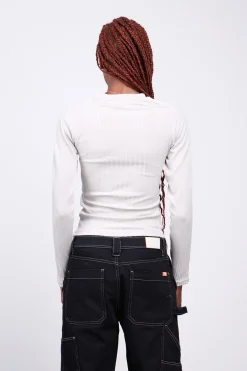 T-Shirts*Gertrude Top Ajuste A Bandes Contrastees Minouchka Ciment