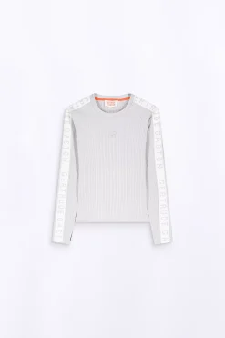 T-Shirts*Gertrude Top Ajuste A Bandes Contrastees Minouchka Ciment