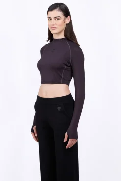 T-Shirts*Gertrude T-Shirt Col Montant Cropped Celine Black