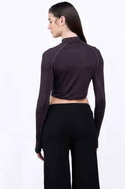 T-Shirts*Gertrude T-Shirt Col Montant Cropped Celine Black