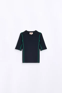 T-Shirts*Gertrude T-Shirt Col Rond Ajuste Adeline Night