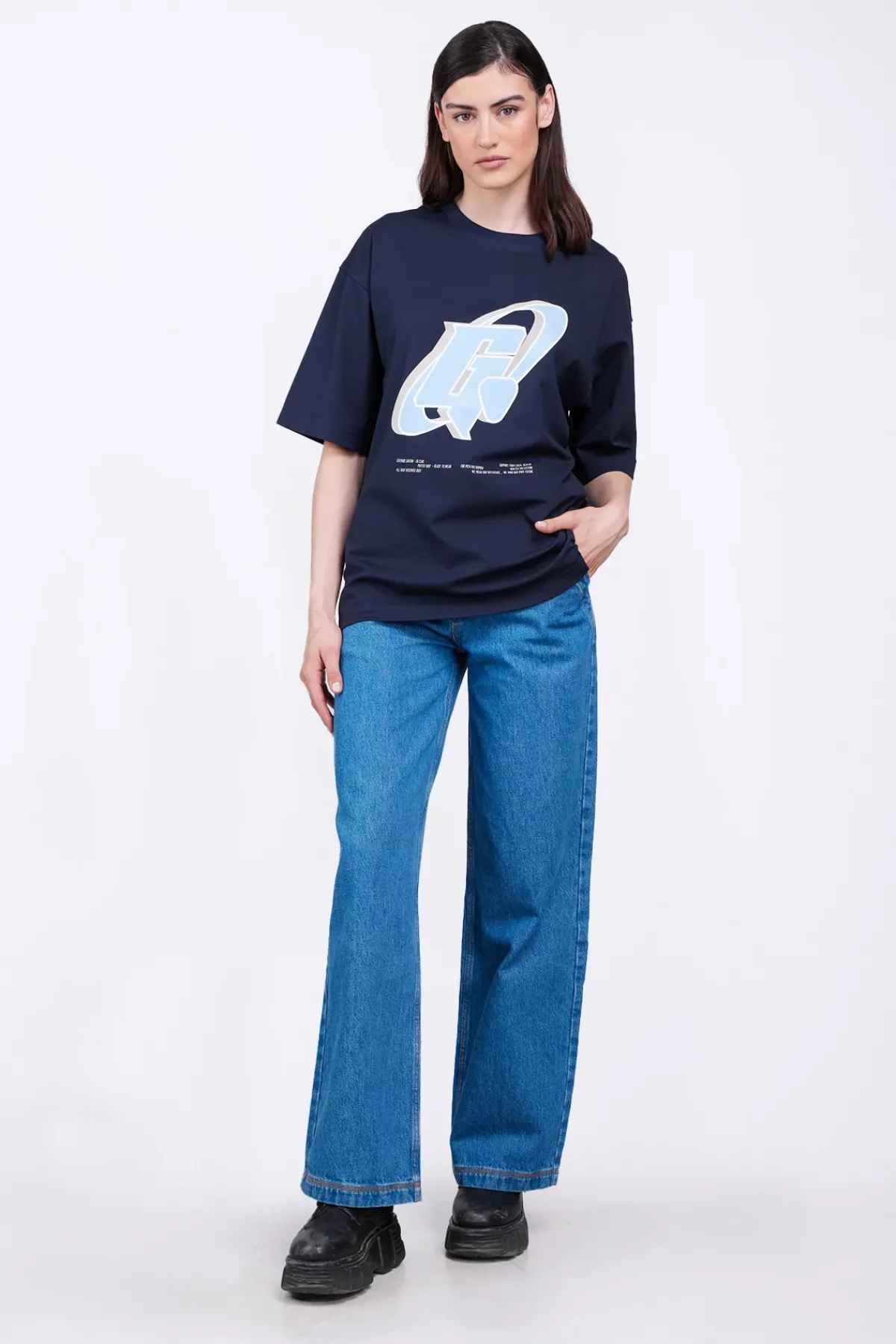T-Shirts*Gertrude T-Shirt Col Rond Coupe Oversize Barnabe Circle Night