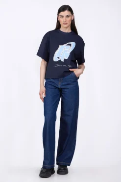 T-Shirts*Gertrude T-Shirt Col Rond Imprime A La Poitrine Suzon Night