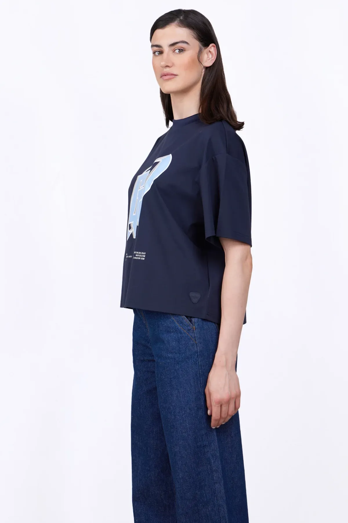 T-Shirts*Gertrude T-Shirt Col Rond Imprime A La Poitrine Suzon Night