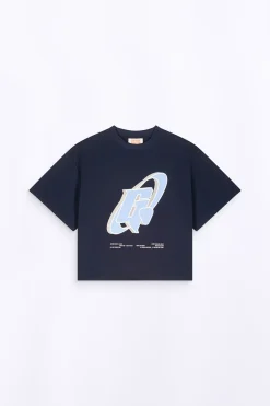 T-Shirts*Gertrude T-Shirt Col Rond Imprime A La Poitrine Suzon Night
