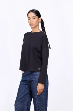 T-Shirts*Gertrude T-Shirt Col Rond Uni Coupe Droite Violette Black