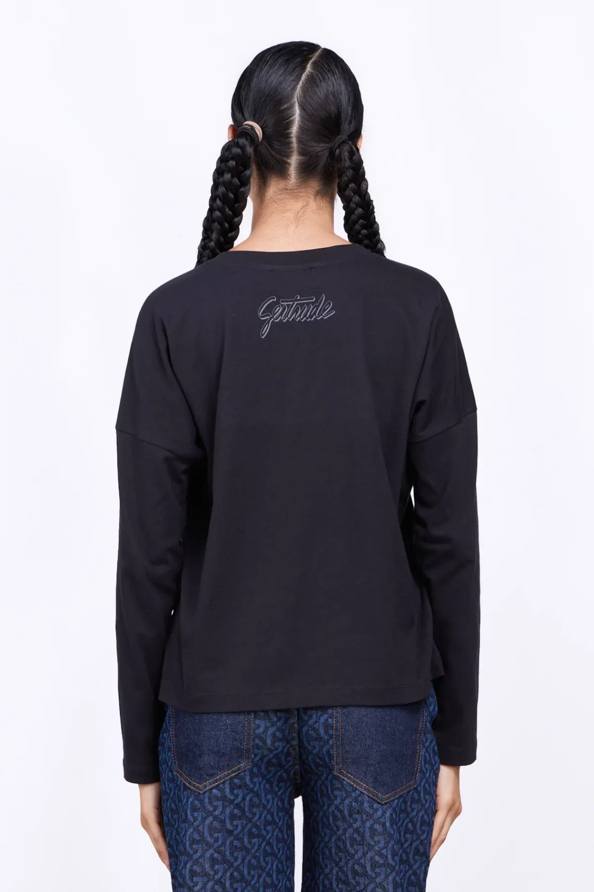 T-Shirts*Gertrude T-Shirt Col Rond Uni Coupe Droite Violette Black
