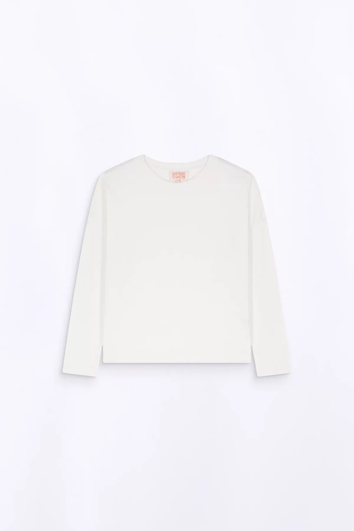 T-Shirts*Gertrude T-Shirt Col Rond Uni Coupe Droite Violette Optic White