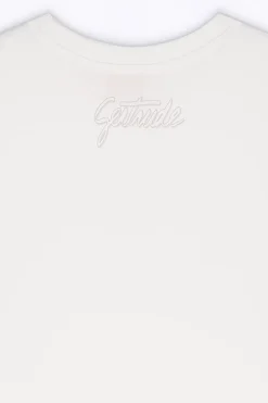 T-Shirts*Gertrude T-Shirt Col Rond Uni Coupe Droite Violette Optic White