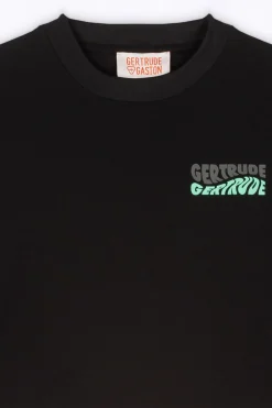 T-Shirts*Gertrude T-Shirt Cropped Col Rond Eden Black