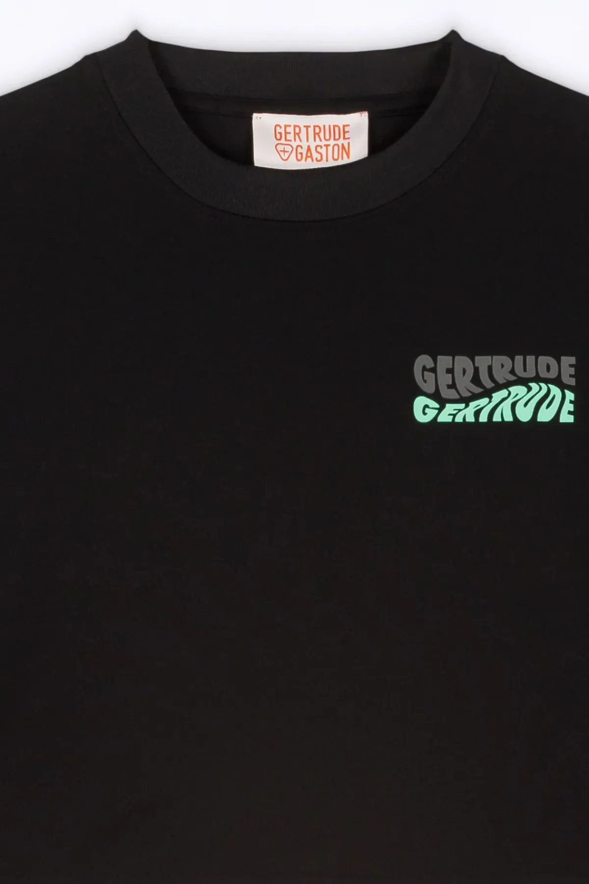 T-Shirts*Gertrude T-Shirt Cropped Col Rond Eden Black