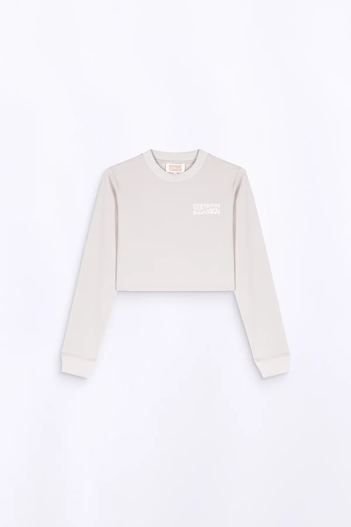 T-Shirts*Gertrude T-Shirt Cropped Col Rond Eden Ciment