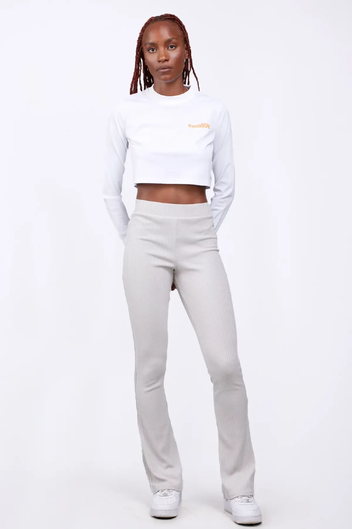 T-Shirts*Gertrude T-Shirt Cropped Col Rond Eden Optic White