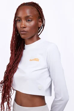 T-Shirts*Gertrude T-Shirt Cropped Col Rond Eden Optic White