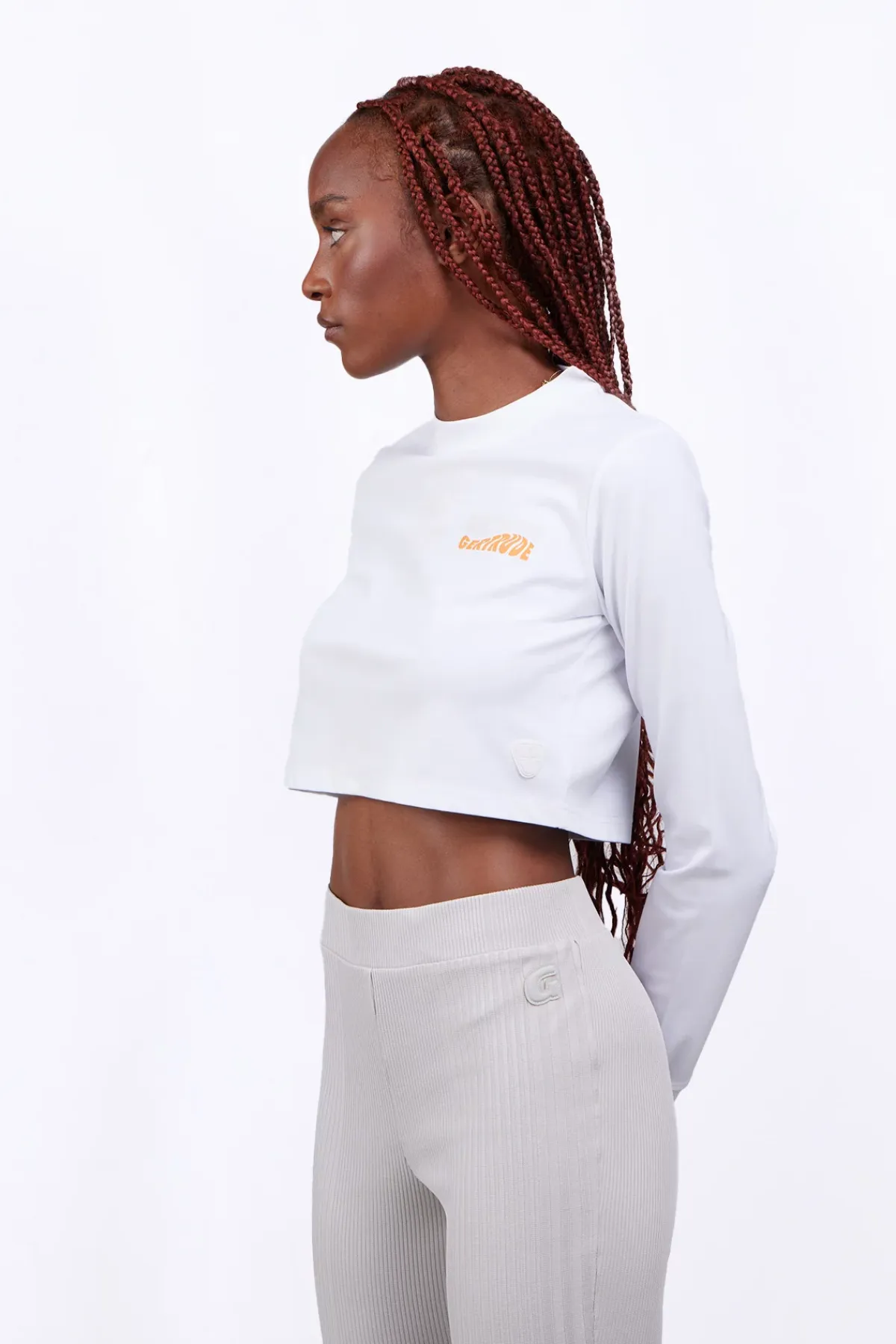 T-Shirts*Gertrude T-Shirt Cropped Col Rond Eden Optic White