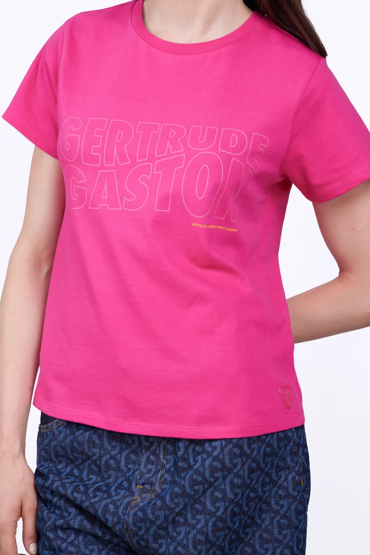 T-Shirts*Gertrude T-Shirt Uni En Coton Regular Lina Magenta
