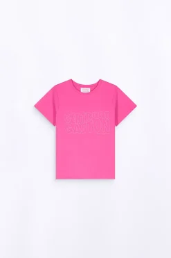 T-Shirts*Gertrude T-Shirt Uni En Coton Regular Lina Magenta