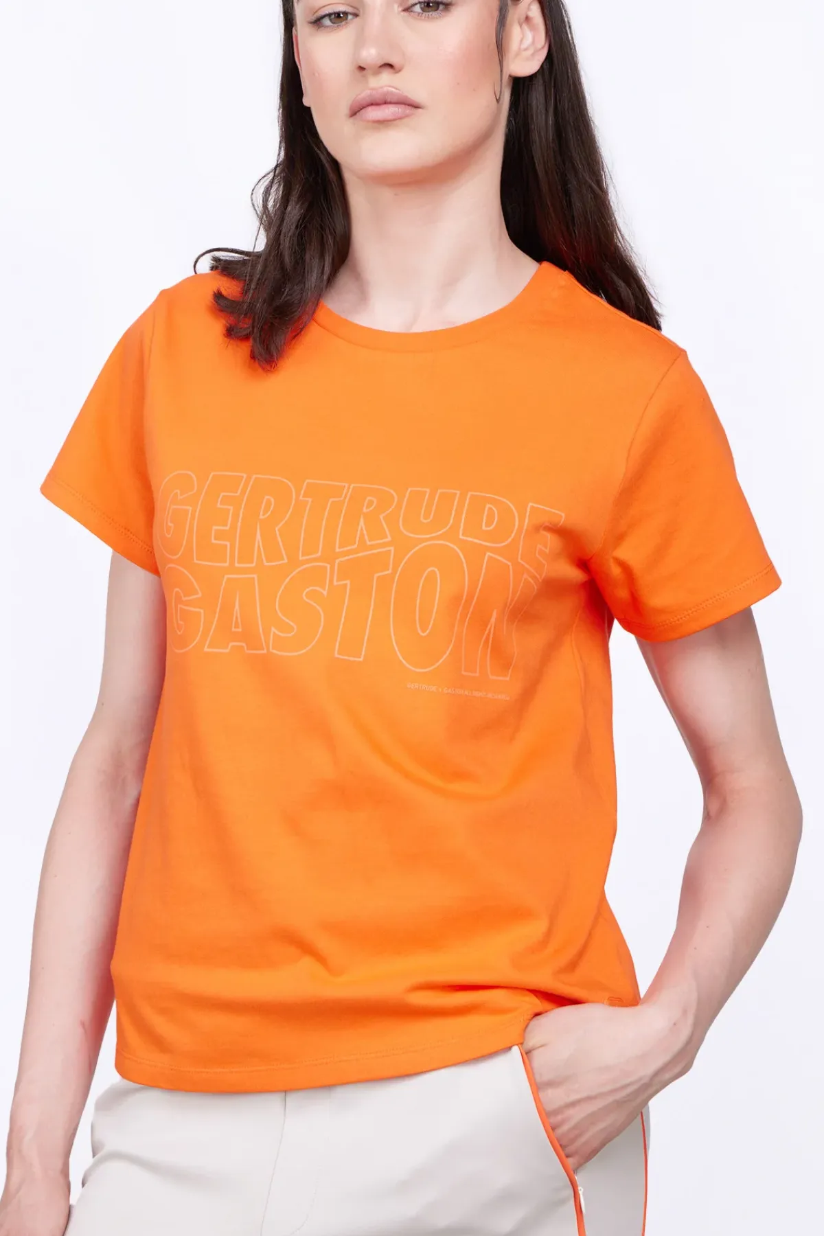 T-Shirts*Gertrude T-Shirt Uni En Coton Regular Lina Orange