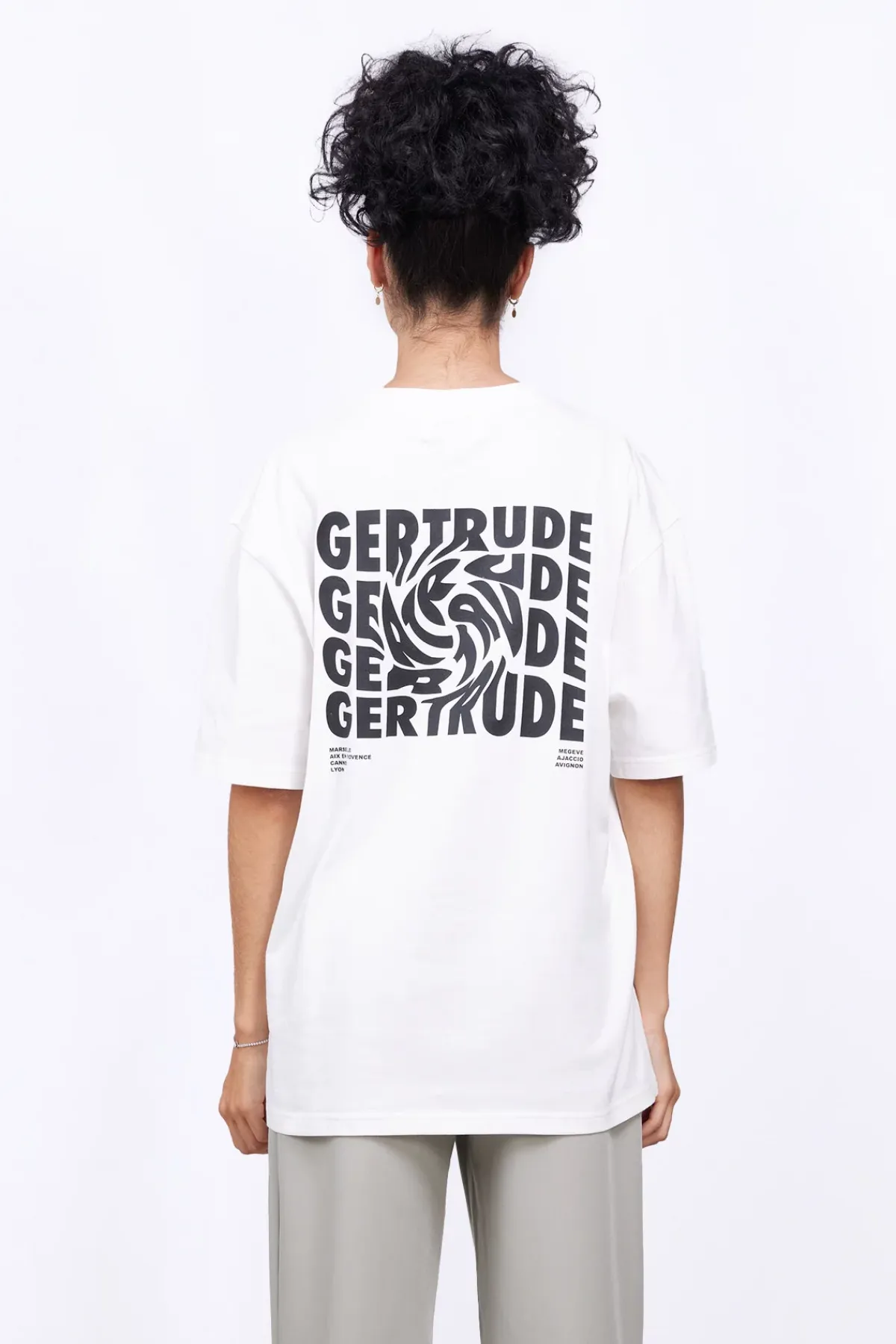 T-Shirts*Gertrude T-Shirt Unisexe Regular Imprime Dos Leonce Twisted Optic White