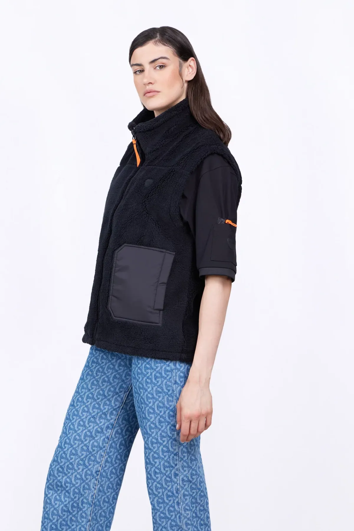 Vestes & Surchemises*Gertrude Veste Sans Manches Bi-Matiere Bakary Light Black