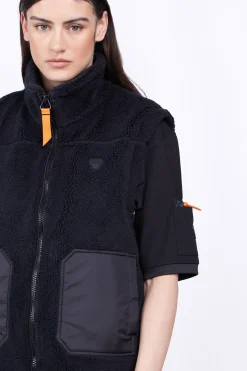 Vestes & Surchemises*Gertrude Veste Sans Manches Bi-Matiere Bakary Light Black