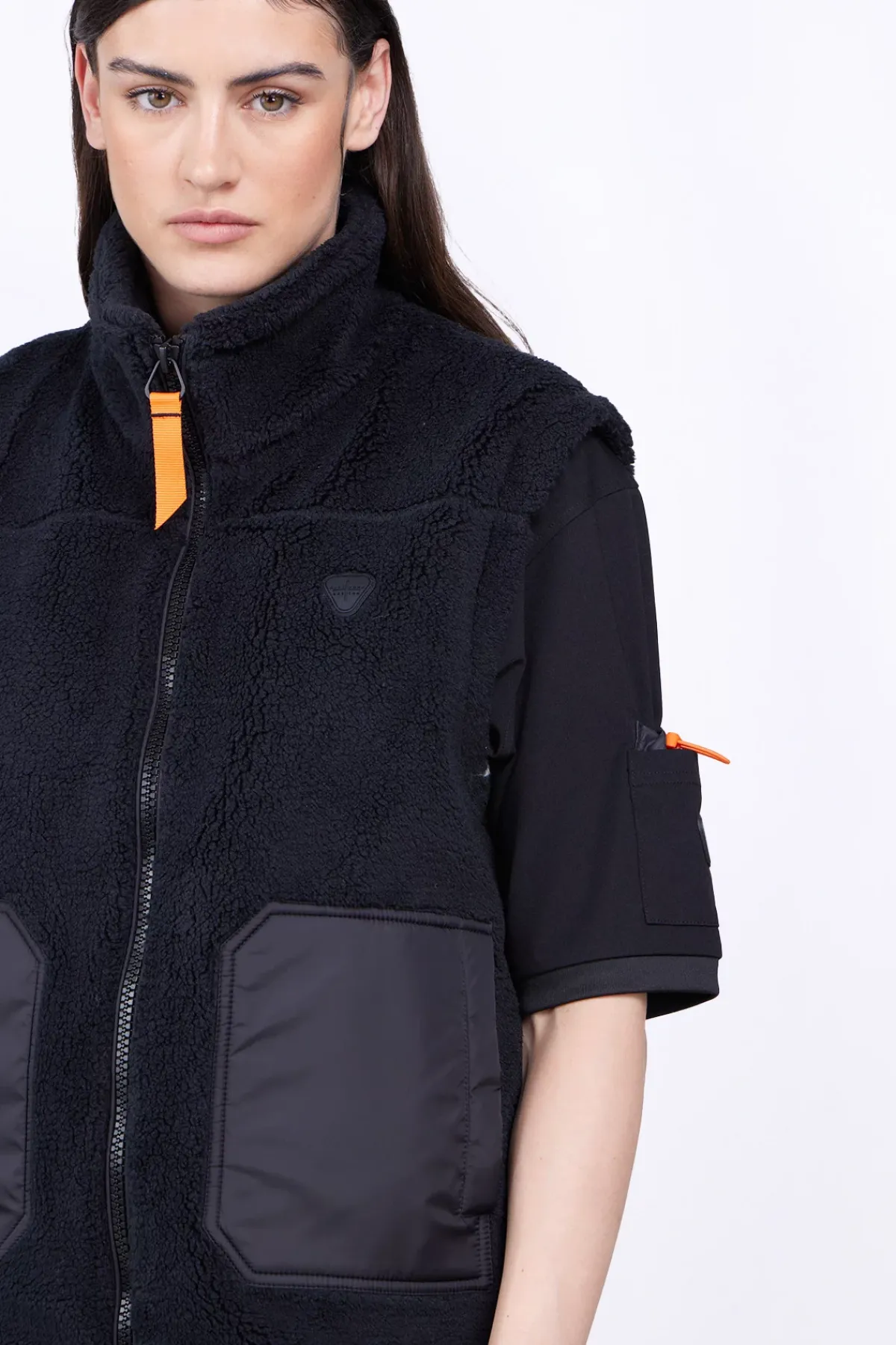 Vestes & Surchemises*Gertrude Veste Sans Manches Bi-Matiere Bakary Light Black