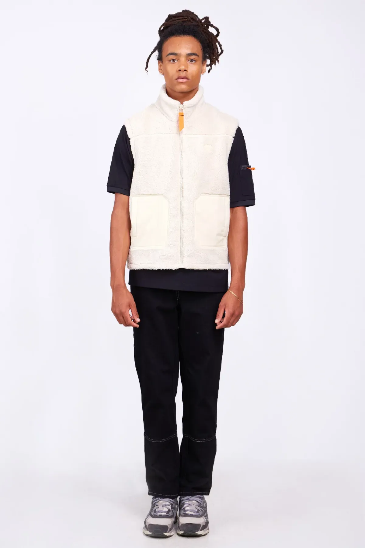 Vestes & Surchemises*Gertrude Veste Sans Manches Bi-Matiere Bakary Light Ecru