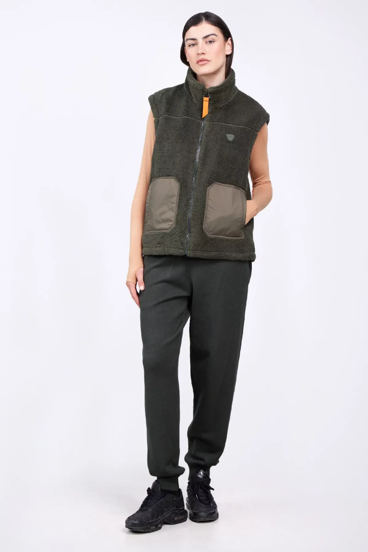 Vestes & Surchemises*Gertrude Veste Sans Manches Bi-Matiere Bakary Light Kaki