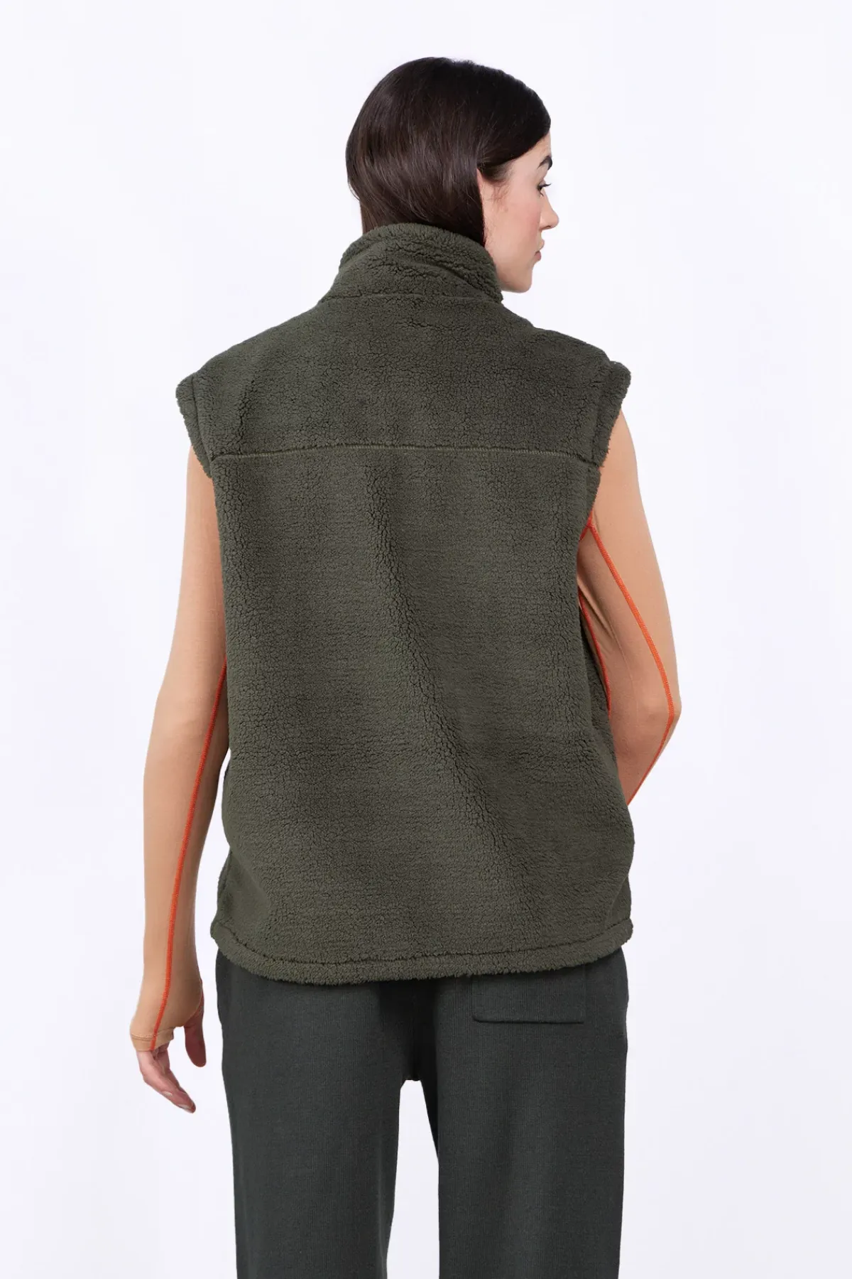 Vestes & Surchemises*Gertrude Veste Sans Manches Bi-Matiere Bakary Light Kaki